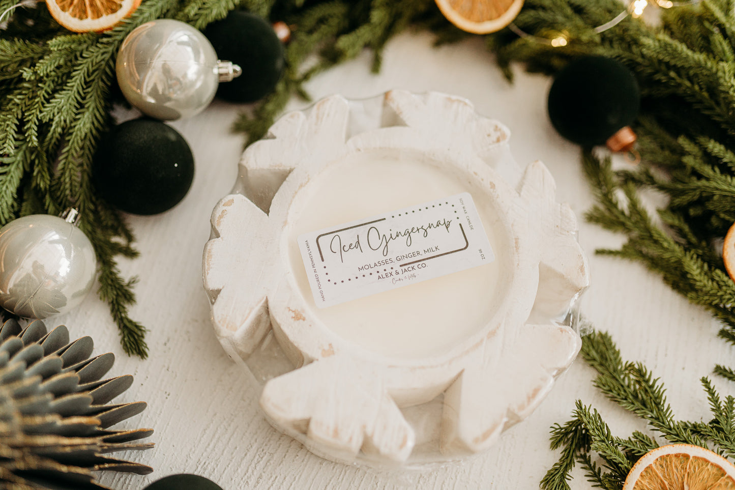 Snowflake Dough Bowl Candle