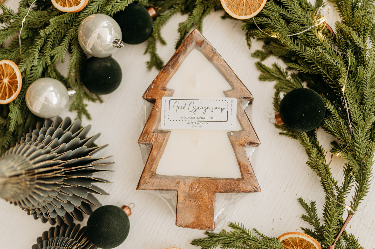 Christmas Tree Dough Bowl Candle