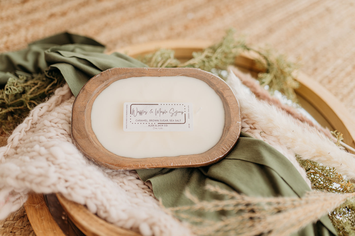 Dough Bowl Candle - Waxed Wood