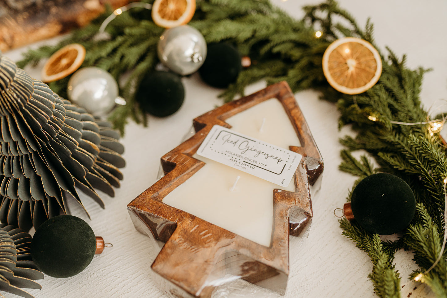 Christmas Tree Dough Bowl Candle