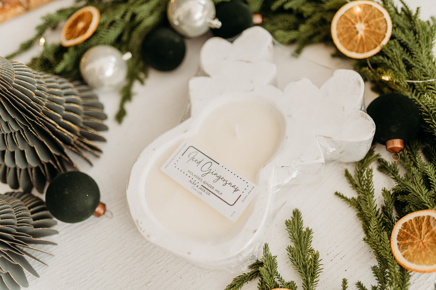 Reindeer Dough Bowl Candle