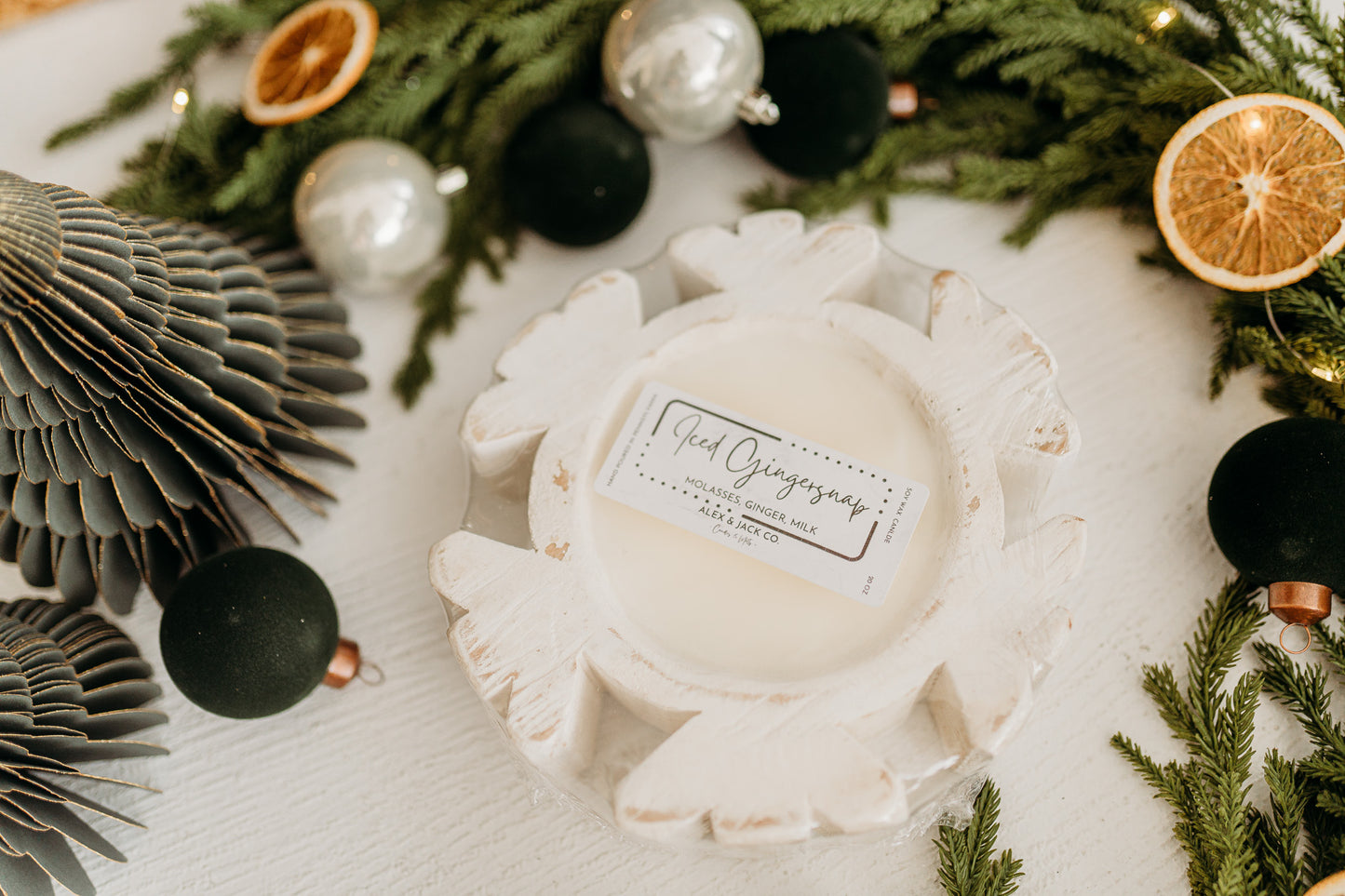 Snowflake Dough Bowl Candle