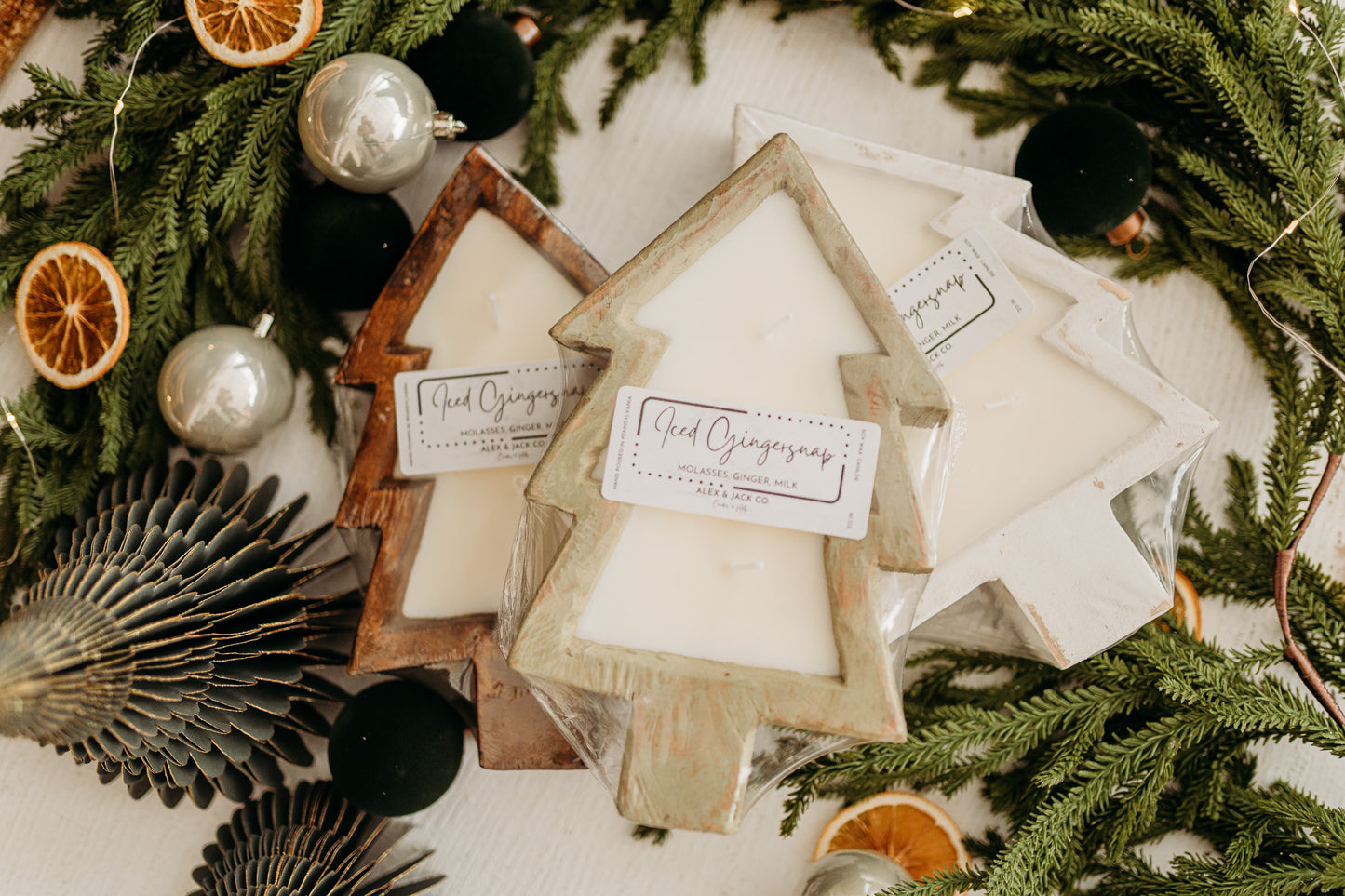 Christmas Tree Dough Bowl Candle