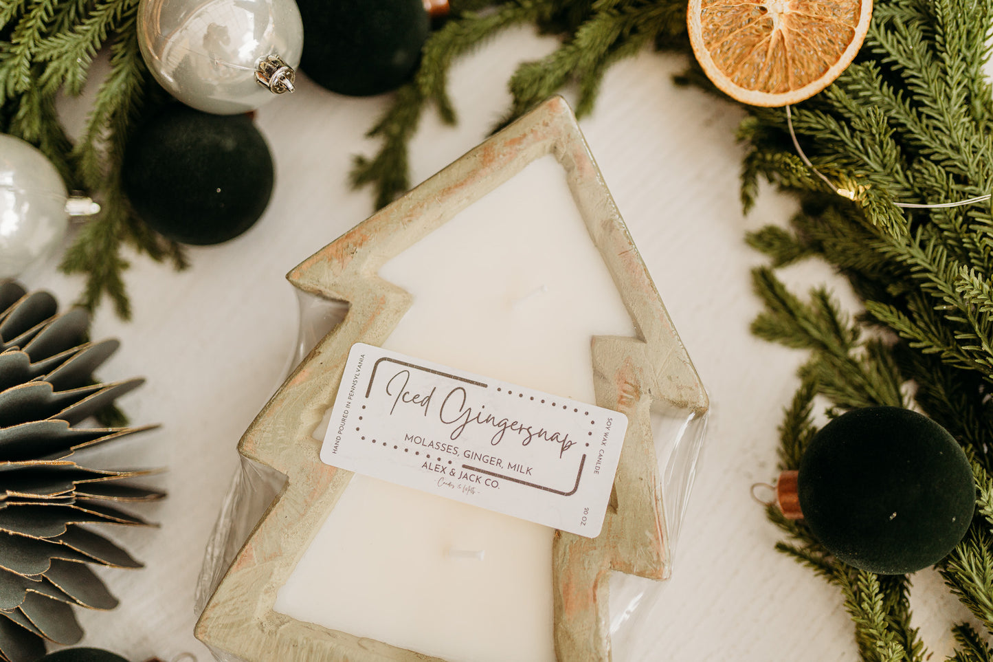 Christmas Tree Dough Bowl Candle