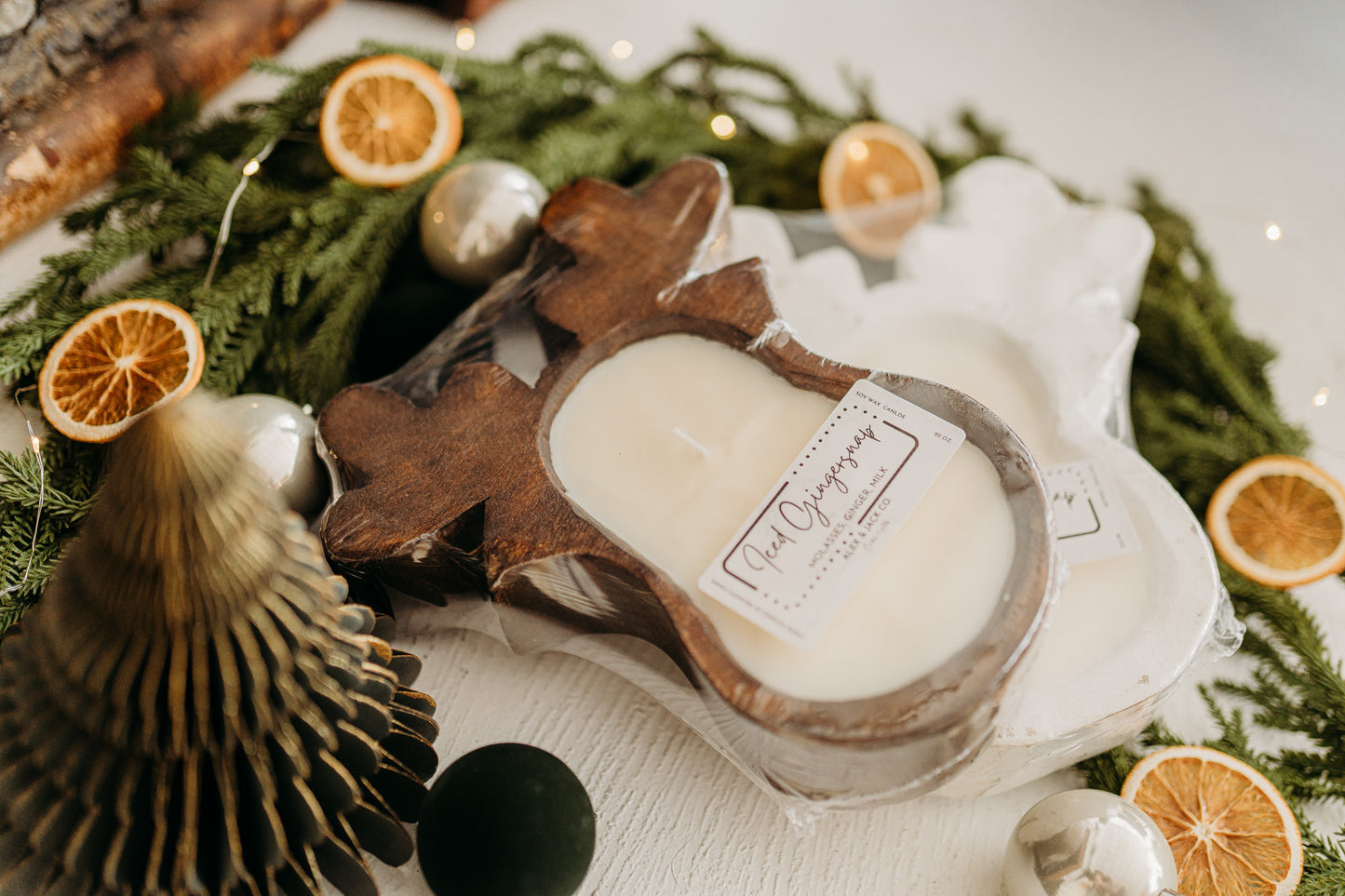 Reindeer Dough Bowl Candle