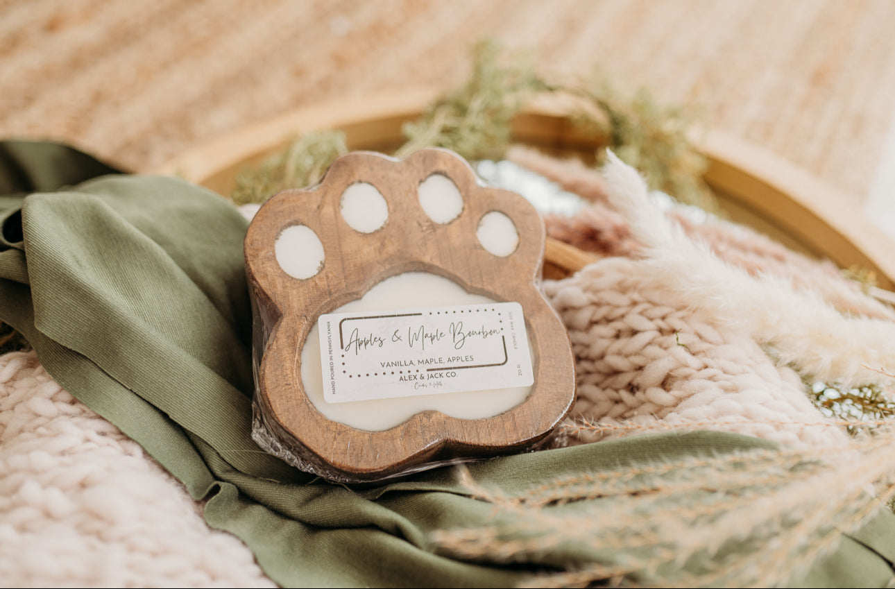 Mini Paw Print Dough Bowl Candle